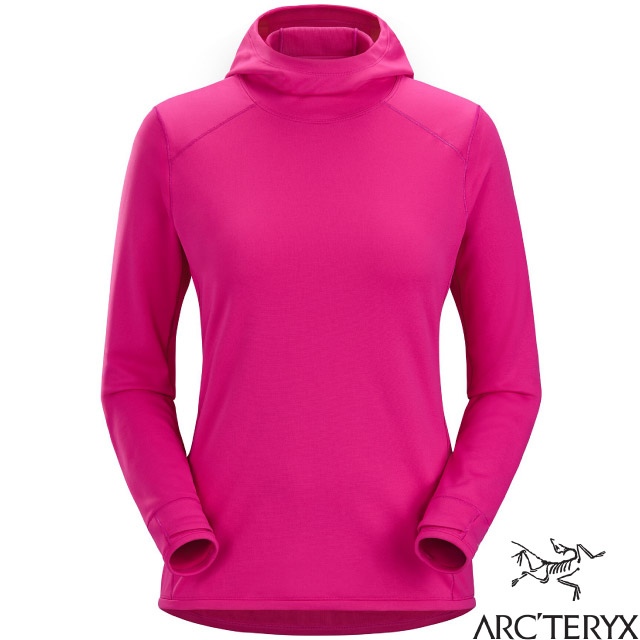 【加拿大 ARCTERYX 始祖鳥】女新款 Motus 彈性連帽長袖排汗衣/T恤/30100 鐵克諾紅✿30E010